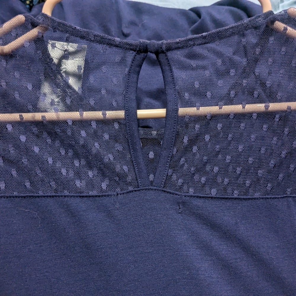 Lane Bryant NWT Dark Purple Mesh Top - Picture 4 of 5